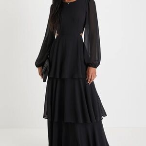 Black long same formal gown worn once